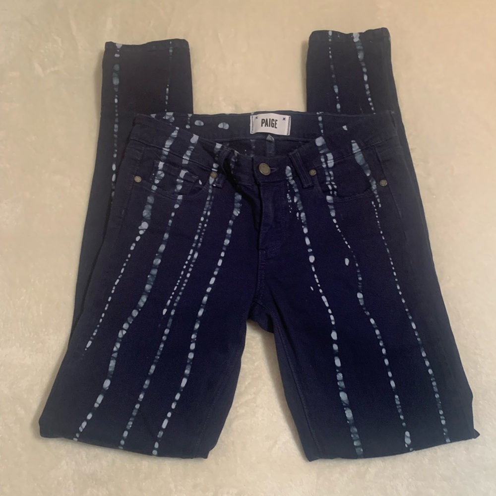 Paige Verdugo Ultra Skinny Dark Blue Tie Dye Jeans Women’s Size 27